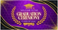 Purple Typographic Purple Black Illustrative Luxury Wreath Happy Graduation  Facebook Ad template