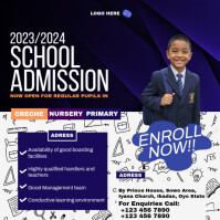 Purple Typographic School Admission Poster Template Instagram Post