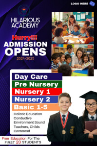 Purple Typographic School Admission Template Poster