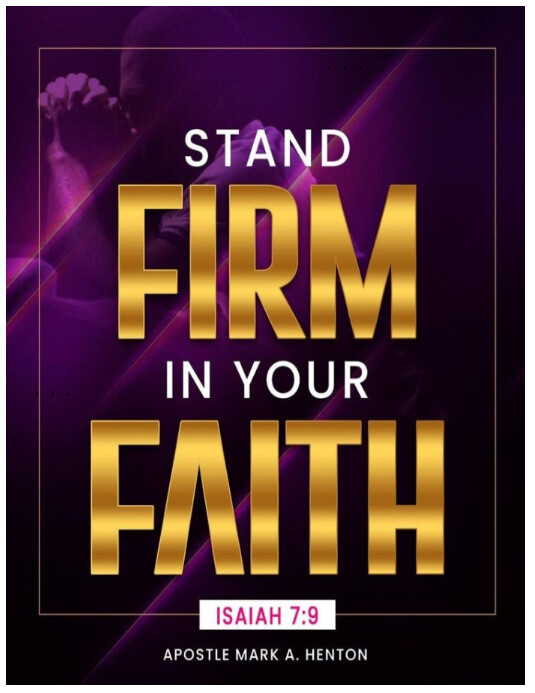 Purple Typographic Stand Firm In Your Faith Flyer (us Letter) template