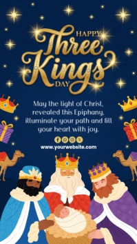 Purple Typographic Three Kings Day Instagram Story template