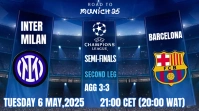 Purple Typographic Uefa Champions League Semi-finals (second Leg): Inter Milan Vs Fc Barcelona Youtu Miniatura di YouTube template