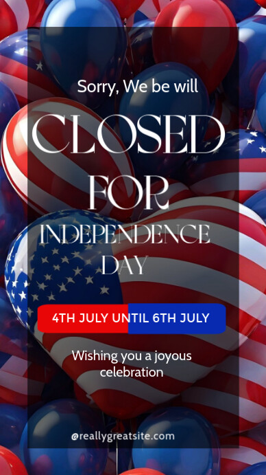 Purple Typographic We Will Be Closed Instagram Story template