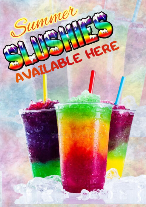 Shell Slushie Sign Purple Typography Slush A1 Template | PosterMyWall