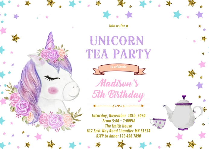 Modele Invitation D Anniversaire De The De Licorne Violette Postermywall Modele Invitation D Anniversaire De The De Licorne Violette Postermywall