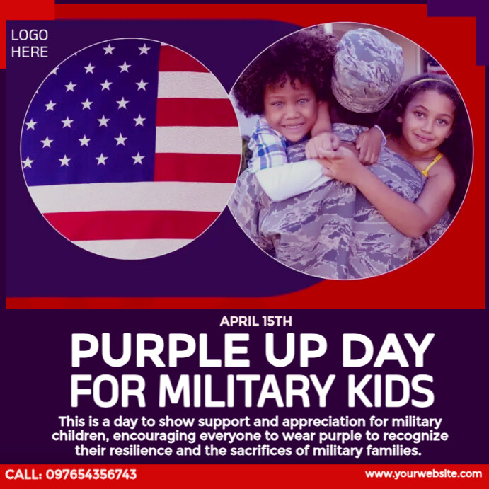 Purple Up Day Instagram Post template