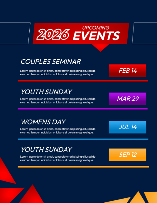 Purple Upcoming Events Flyer Template | PosterMyWall