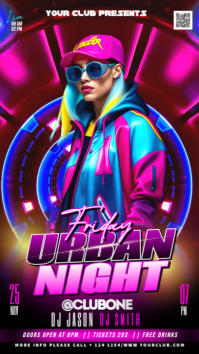 Purple Urban Music Night Party Flyer Instagram Story template