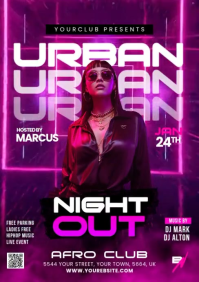 Purple Urban Night Out Event A5 Video template
