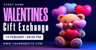 Purple Valentine's Day Gift Exchange Facebook Shared Image template