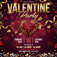 Purple Valentine's Day Party Instagram Post template