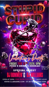 Purple Valentine's Day Party Instagram Reel Video template