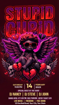 Purple Valentine's Day Party Instagram Story template