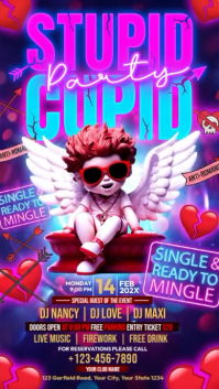 Purple Valentine's Day Party Instagram Story Video template