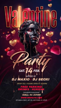 Purple Valentine's Day Party Instagram Story Video template