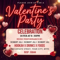 Purple Valentine's Day Party Square template