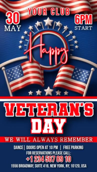 Lila Purple Veteran's Day Digital Display Video Digitalt display Template