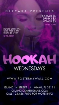 Purple Hookah Wednesdays Instagram Video Story template