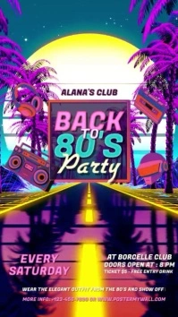 Purple Vintage Back To 80's Reel Instagram template