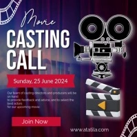 Purple Vintage Casting Movie Publicación De Instagram template