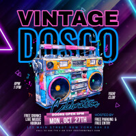 Purple Vintage Club Night Square (1:1) template