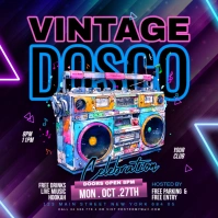 Purple Vintage Club Night Square (1:1) template