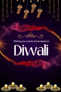 Purple Diwali Celebration Poster Template
