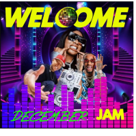 Purple Vintage December Party Logo โลโก้ template