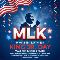 Purple Vintage Mlk Day Instagram Post template