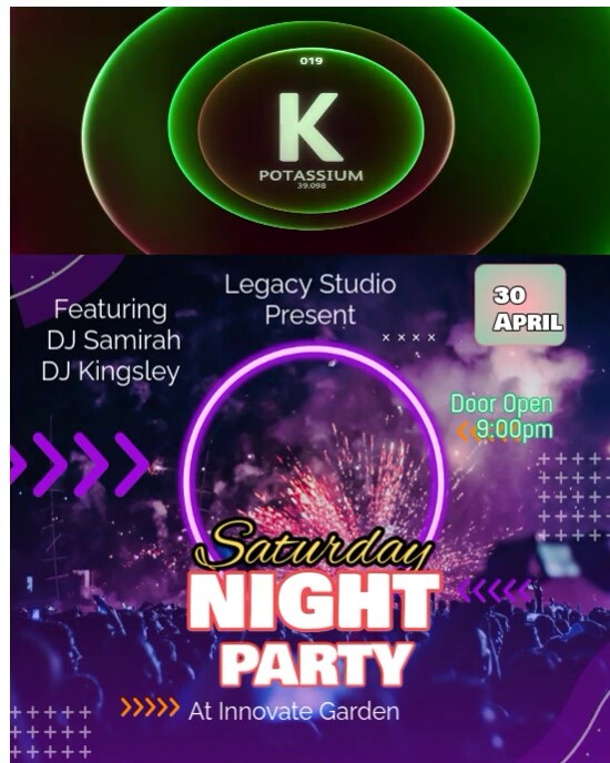 Purple Vintage Neon Weekend  Party Instagram Portrait template