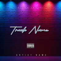Purple Vintage Neons Lights Bricks Mixtape Cover  Album Cover Capa de álbum template