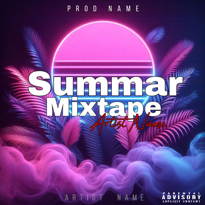 Purple Vintage Summar Mixtape Cover Album Cover Template | PosterMyWall