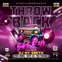 Purple Vintage Throw Back Music Party Instagram Post template