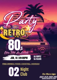 Purple Vintage Y2k Poster A1 template