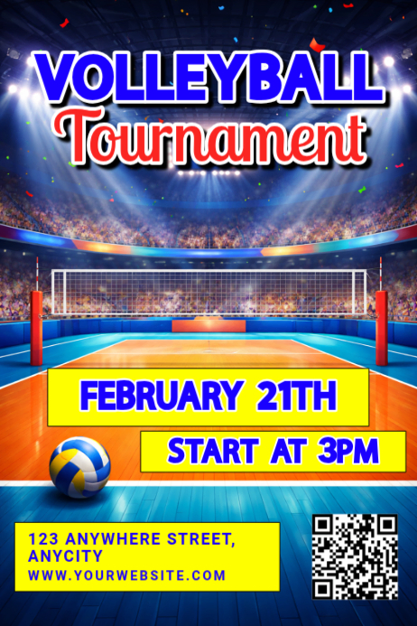 Plantilla de Purple Volleyball Tournament Poster | PosterMyWall