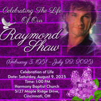 Purple Wall Maximalist Funeral Flyer Instagram Post template