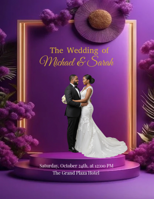 Purple Wedding Flyer Template | PosterMyWall
