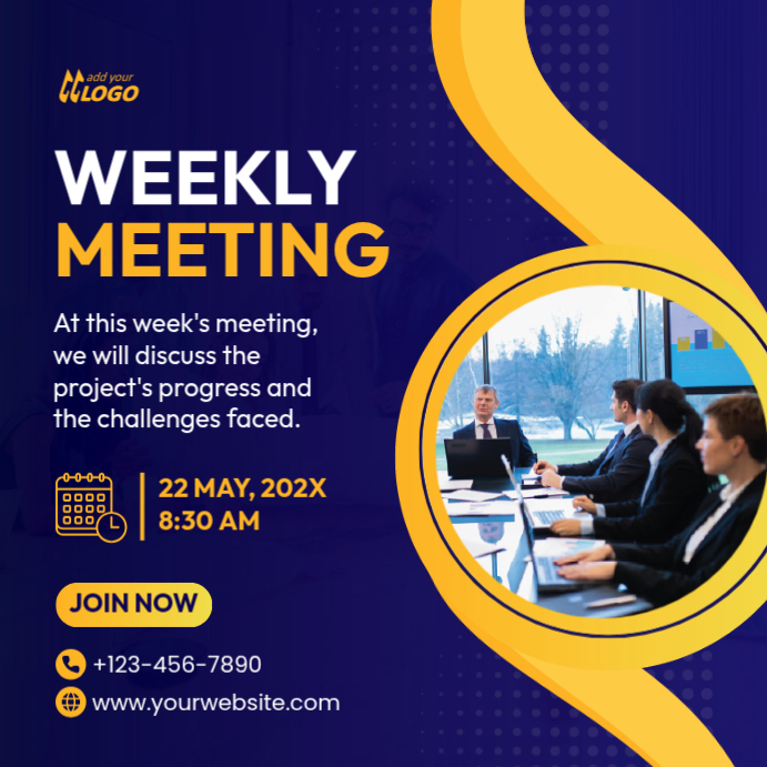 Plantilla de Purple Weekly Meeting Instagram Post | PosterMyWall