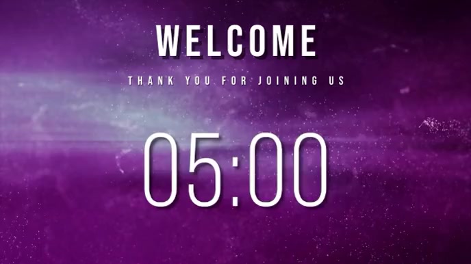 purple welcome countdown Digital Display (16:9) template