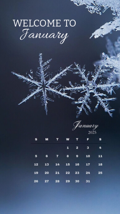 Purple Welcome To January  Digital Display (9:16) template