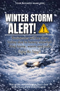 Purple Winter Storm Alert Poster Video Plakkaat template