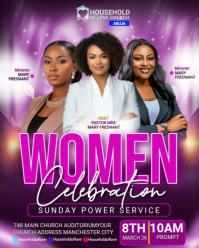 Purple Women's Church Service Instagram Portrait Template