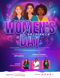 Purple Women's Day Conference Flyer Folheto (US Letter) template
