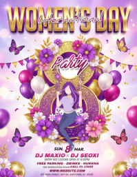 Purple Women's Day Party Flyer template