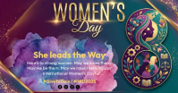 Purple Womens Day Facebook Shared Image template