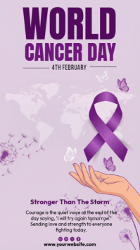 Purple World Cancer Day Instagram Story template