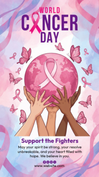 Purple World Cancer Day Instagram Story template