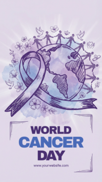 Purple World Cancer Day Instagram Story template