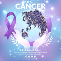 Purple World Cancer Day Square Video Carré (1:1) template