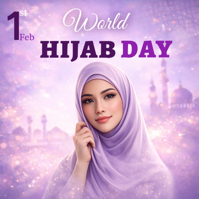 Purple World Hijab Day Instagram Post Template | PosterMyWall